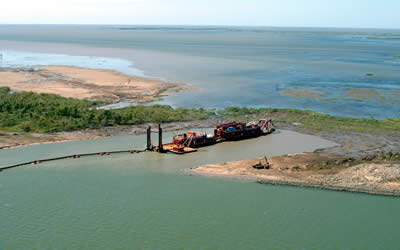 West Bay diversion working to build and sustain land. photo via lacoast.gov.