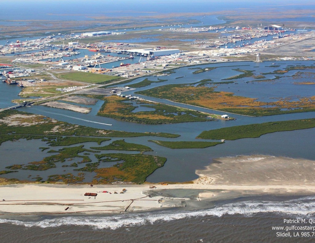 Aerial view of Caminada Headland restoration. Credit: CPRA