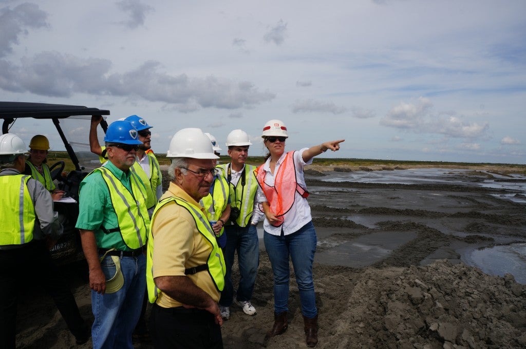 Simone Maloz leading a tour of Caminada Headland restoration.