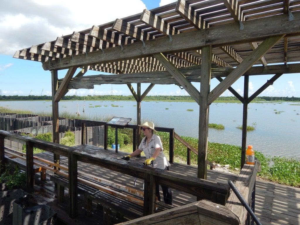 Resealing the viewing platform.