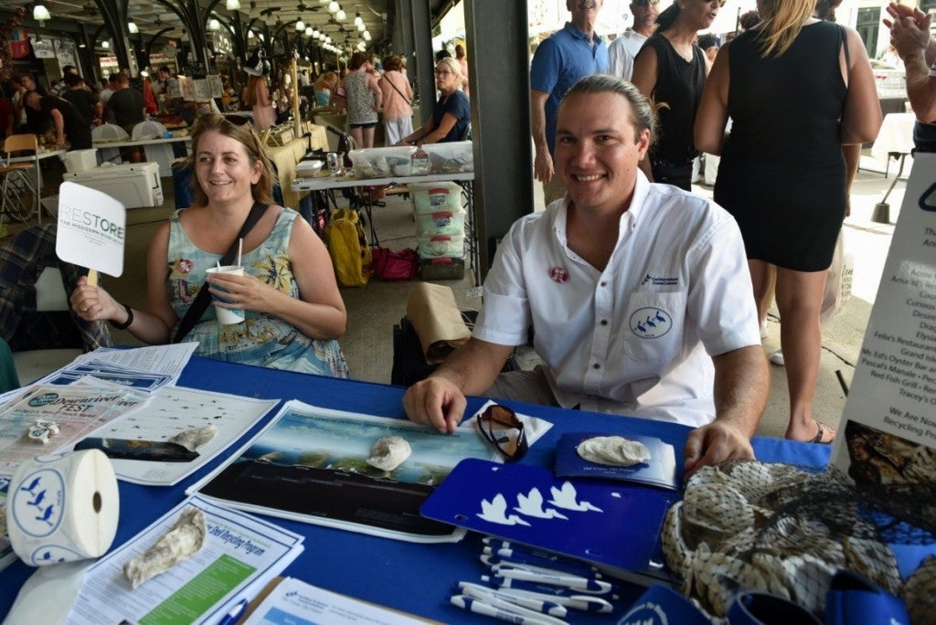 Alisha Rendro (NWF) and Corey Miller (CRCL) Tabling at the French Market